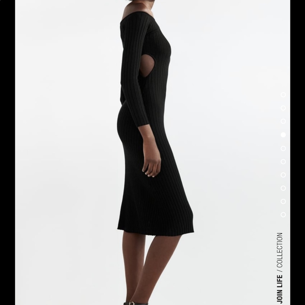 🆕 Zara Cut Out Rib Dress SIZE Medium - Picture 4 of 11